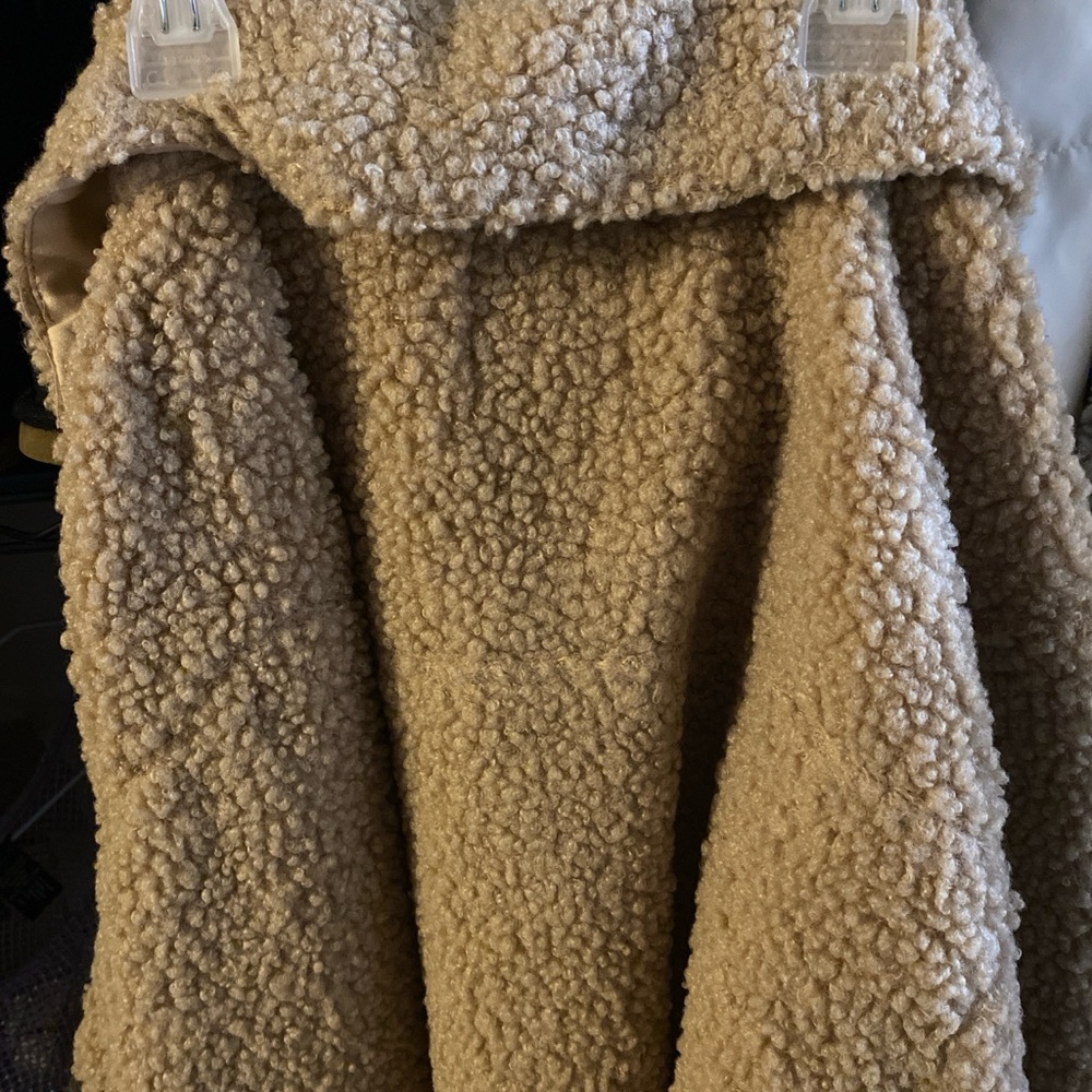 Cozy Tan Kids Sherpa Jacket